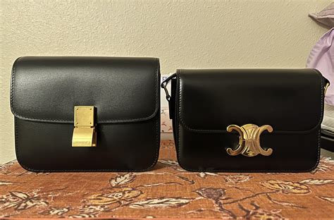 celine triomphe bag vs classic box